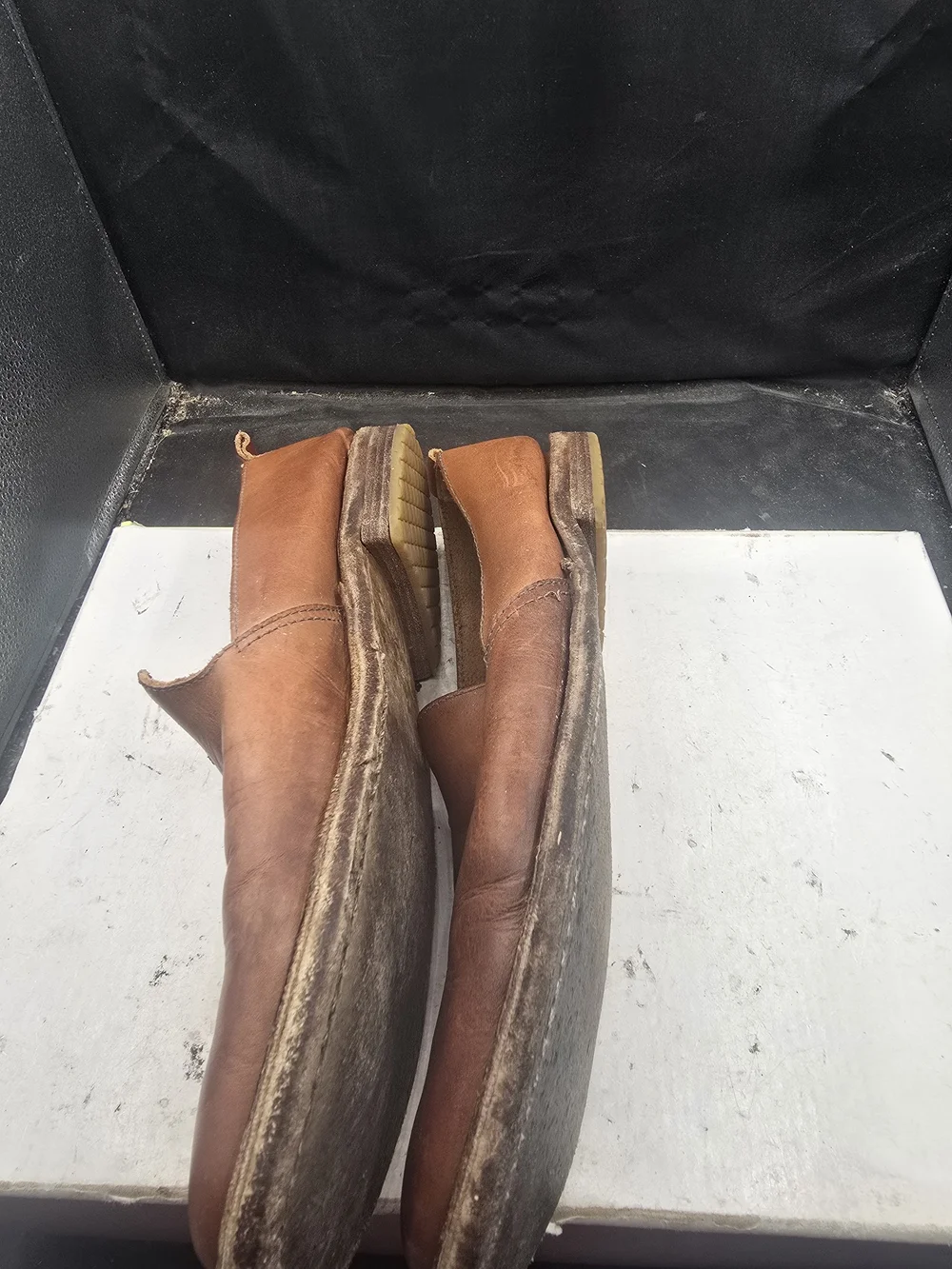 Vera Pelle Cognac Brown Leather Slip-On Loafers‎